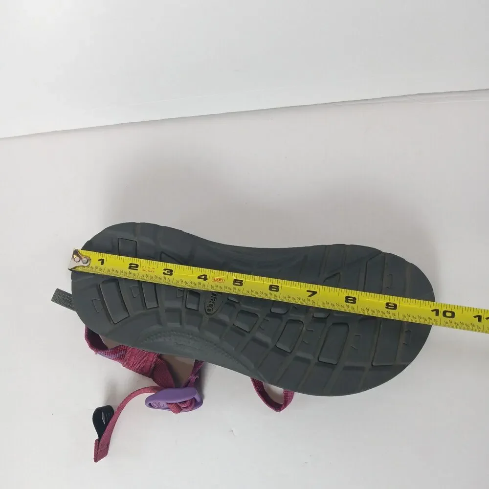 Chaco ZX/1 Eco Tread Kids Sandals  Pink Purple Gray Strap Buckle Non-Mark Size 6